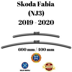 Resim Skoda Fabia Nj3 2019 2020 Uyumlu Ön Cam Muz Tipi Silecek Süpürgesi Seti 600/400mm Silbak 
