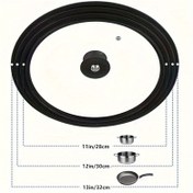 Resim Isıya dayanıklı silikon halkalı, 15.24cm-33.02cm pişirme tenceresi için uygun, evrensel kap ve tencere kapağı, mutfak için 1 adet çok katmanlı temperli cam kapağı 