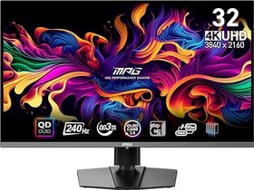 Resim MSI 31.5" MPG 321URX QD-OLED, Gaming Monitör, UHD, 16:9, Flat, QD-OLED, 240Hz, 0.03ms, G-SYNC Compatible 