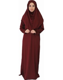Resim Zehranaz Namaz Elbisesi Bordo Fermuarsız Namaz Elbisesi Bordo 