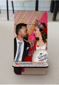 Resim Kara Bilişim Davetiye Kara Bilişim Kişiye Özel Fotoğraf Baskılı Ahşap Telefon Tutucu 