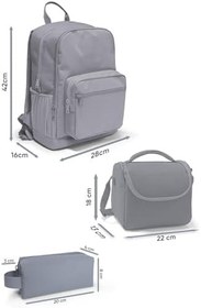 Resim Coral High Renkli Çizgili Desenli 3'lü Okul Çanta Seti, SET01K75K 