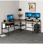 Resim Minarmobilya Minar Greta L Köşe Çalışma Masası - Dore/Siyah Ceviz 