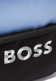 Resim Çocuk Logo Baskılı Kanvas Sırt Çantası - Mavi - One Size 