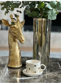 Resim Kabartma Altın Nazar Boncuklu Fincan 