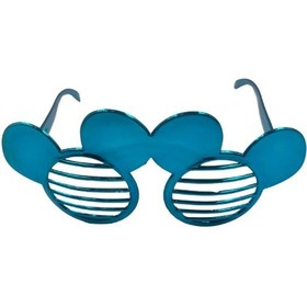 Resim Parti Gözlük Plastik Camsız Panjur Minnie Şekilli Mavi 14x6 Cm 