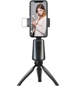 Resim Rogfer Pixel A200 Otomatik İzleme Gimbal Sabitleyici 360 Derece Döndürme Selfie Sopa Dolgu Işığı Seti İle 2 