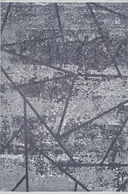 Resim Fergana Antrasit Çizgili Modern Geometrik Etnik Desenli Boho Makinada Yıkanabilir Hav Toz Vermez Leke Tutmaz Kaymaz Taban Dijital Makine Baskı Halı Oturma Odası Salon Yolluk Koridor Mutfak Halısı 