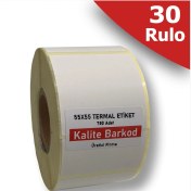 Resim Kalite Barkod 55X55 Termal Etiket 30 Rulo Barkod Etiketi 