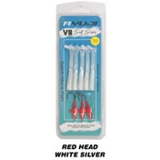 Resim Ryuji V8 10cm 10gr Silikon Yem 3+5 Red Head White Silver 