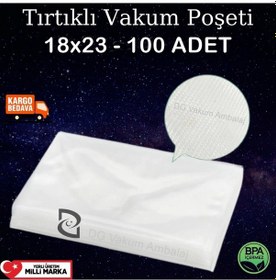 Resim Tırtıklı Vakum Poşeti Torbası 18 x 23 CM 100 Adet 