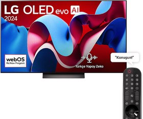 Resim LG OLED77C46LA 77 inç 195 Ekran 4K Smart AI Sihirli Kumanda Uydu Alıcılı webOS24 OLED evo TV 