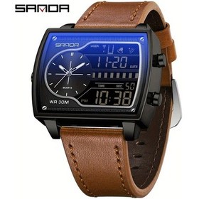 Resim Fochsia Sanda Lüks Kare Retro Kadranlı Işıklı Takvim Çok Fonksiyonlu Elektronik Kol Saati Kahve Siyah Diğer 