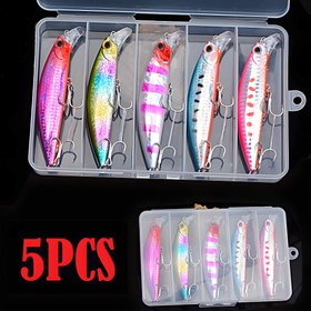Resim Yeni Ultra Uzun Atış Premium Minnow Yemleri 33G/30G/17, 8G/30g ile Dahili Kurşun Bloğu Kombinasyonu Seti, Balıkçılık için Sert Yemler 60m ila 120m, 5x Geliştirilmiş saç tokası Gücü ve Dayanıklılığı, Deniz Balıkçılığı ve Açık Hava Balıkçılığı için İdeal, En İyi Noel, En İyi Şükran Günü için Mükemmel 