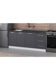 Resim Minar 190 Cm Mutfak Dolabı Beyaz Antrasit 190-A1-Alt Modül Beyaz 