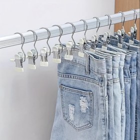 Resim 10 saç tokası ve Askı, Ağır Eşyaları Asmak İçin - Alan Tasarrufu Pantolon ve Giysi Askıları, saç tokası ile Çamaşır Klipsleri, Çok Fonksiyonlu Ev Depolama Kançaları, Metal Paslanmaz Çelik Gardırop Klipsleri, 360° Dönebilen Taşınabilir Depolama Klipsleri, Ev Eşyaları, Giysi Klipsleri, Giysi Tokaları 