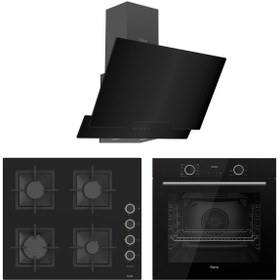 Resim Ferre Fryart Sc Serisi Kaymaz Döküm Izgara Siyah 3'lü Ankastre Set ( Xe63cs-sc205-d063 ) 