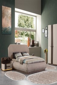 Resim Alanur Home Eko Trend Djt Yıkanabilir Kaymaz Taban 3 Lü Yatak Odası Takımı 1488 Modern Kahve 