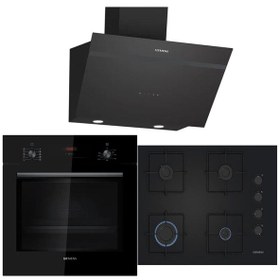 Resim Siemens HB012FBB1T - EO7C6PP30O - LC66KPJ60T Ankastre Set Siyah 