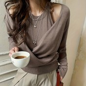 Resim Kadınların Rahat Kahverengi Hırka - Uzun Kollu, Yuvarlak Yaka, Düğmeli Ön, Yumuşak ve Şık Sonbahar/Kış Kazak, Casual veya Şık Kıyafetler için Kazak Hırka 