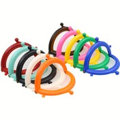 Resim 10 adet Makaron Renkleri Plastik Yarım Yuvarlak Çift Kulak, 8.5cm Reçine Ağız Altın DIY Bagaj Aksesuarları El Yapımı Çantalar için, El Sanatları Malzemeleri | Yarı Daire Şekli | Plastik Yapı, DIY Cüzdan Yapımı 