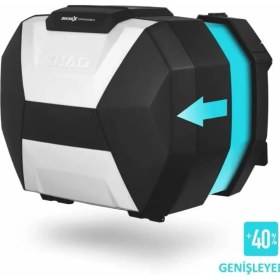 Resim Ebakbak Motosiklet Shad Adventure Yan Çanta Takım Genişleyebilir 38+38 Lt Siyah Gri 