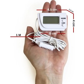 Resim Aek-Tech Dijital Min-Max Prob Termometre Nem Ölçer Beyaz 