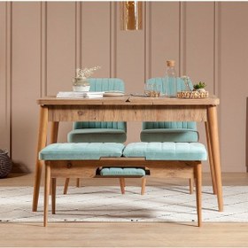 Resim Palermo Benchli Yemek Masası Takımı Atlantik Fıstık Yeşil 