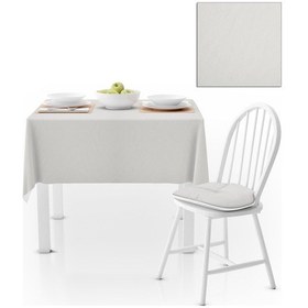 Resim Kırık Beyaz Düz Renk Petek Dokuma Masa Örtüsü 140x220 