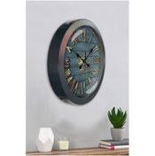 Resim Bahat Salon Ofis Duvar Saati Gri Metal Çerçeve 36 Cm 