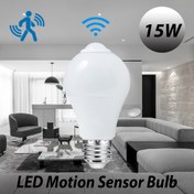 Resim PIBAOGU 15W Hareket Sensörlü LED Ampul, 175-265V AC, Otomatik Aç/Kapama, Şafakdan Şafağa, Kolay Kurulum, Balkon, Banyo İçin Gece Lambası - Beyaz Mat Sensör, Tükenmiş Ampul ile Değiştirin 