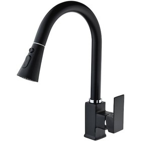 Resim Vilas Diamond Elit Kare Siyah Spiralli Fonksiyonlu Eviye Bataryası 