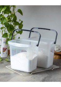 Resim Ny Home 2 Adet 6 Lt Saklama Kabı Şeffaf-antrasit Şeffaf 