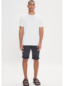 Resim Ac&Co / Altınyıldız Classics Erkek Ekru Loose Fit Bol Kesim Baskılı Bisiklet Yaka Tişört Ekru 