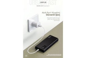 Resim Jopus 20000mAh PowerBank PD 22.5W Hızlı Şarj - Dijital Ekranlı - Taşınabilir Şarj Cihazı - Siyah JP-P12 