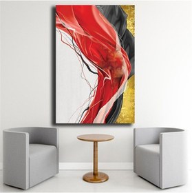 Resim Soyut Kanvas Tablo Kırmızı Siyah Gold Renkler 