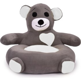 Resim TOKKO Çocuk Bebek Ayıcık Peluş Koltuğu – Ayıcık Koltuk Gri Beyaz 