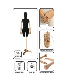 Resim 36 Beden Gold Ayaklı Pantolon Giyebilen Terzi Mankeni Vitrin Mankeni Prova Mankeni 0008 