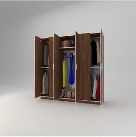 Resim Kenzlife gardırop 6 kapaklı kapılı anemon 180*180*42 cvz gardolap dolap 