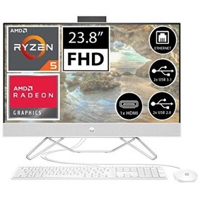 Resim HP 205 G8 6D388EA02 Ryzen 5 5625U 16 GB 512 GB SSD 23.8" Free Dos FHD AIO Masaüstü Bilgisayar 
