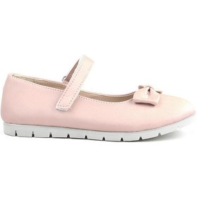 Resim Rakerplus Pudra Pembe Fiyonklu Cırtlı Kız Çocuk Babet Ayakkabı - 27 Pudra 