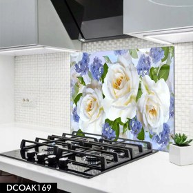 Resim Olinpa Cam Ocak Arkası Koruyucu | Çiçek Desenli 