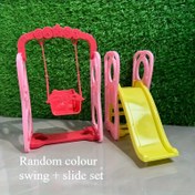 Resim 1 Set Vibrant Mini Swing ve Slide Seti - Renkli Oyun Alanı, Oyuncak Evi Dekorasyonu DIY Oyuncak Aksesuarları, İdeal Doğum Günü ve Tatil Hediyesi, Aile Eğlence Oyuncak, Oyun Alanı Oyuncak | Oyun Alanı Ekipmanı Dayanıklı Oyuncak, Aile Oyun Alanı Ekipmanı 