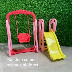 Resim 1 Set Vibrant Mini Swing ve Slide Seti - Renkli Oyun Alanı, Oyuncak Evi Dekorasyonu DIY Oyuncak Aksesuarları, İdeal Doğum Günü ve Tatil Hediyesi, Aile Eğlence Oyuncak, Oyun Alanı Oyuncak | Oyun Alanı Ekipmanı Dayanıklı Oyuncak, Aile Oyun Alanı Ekipmanı 