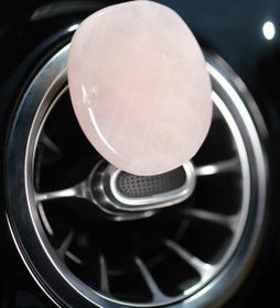 Resim TASARIM ARABAM ATİKE ELİF AKIN Pembe Kuvars Oval Plaka Tel Sarmasız Doğal Taş Klima Kokusu 