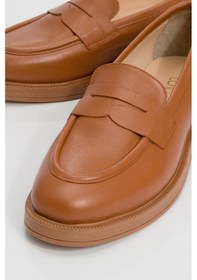 Resim Luvi Shoes Pline Taba Cilt Hakiki Deri Kadın Loafer Ayakkabı Taba 