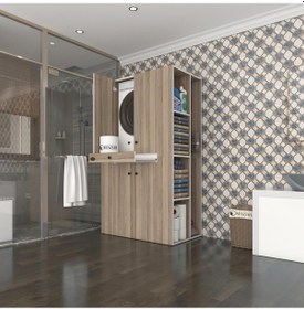 Resim Kenzlife Çamaşır-Kurutma Makinesi Dolabı Biruni Crd 187 110 60 Çekmeceli Raflı Banyo Çok Renkli 