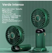 Resim Taşınabilir Usb El Tipi Vantilatör Ekran Ve Telefon Tutucu Koyu Yeşil, 