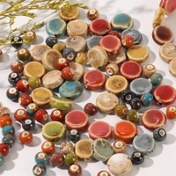 Resim 150 Adet Seramik Boncuk Seti, Çeşitli Tasarımlar - Büyük Delik Boyutu 8-15mm Karışık Seramikler, DIY Takı Yapımı İçin Uygun, Mükemmel Tatil Hediyesi veya Noel Armağanı 