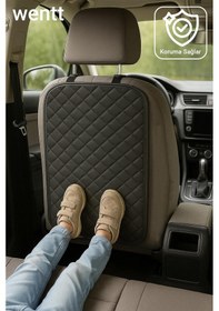 Resim Wentt Oto Koltuk Arkası Koruma Kılıfı Premium Kapitone Deri Extra Kalın 